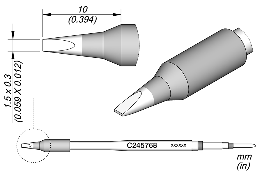 C245768 - Cartridge Chisel 1.5 x 0.3
